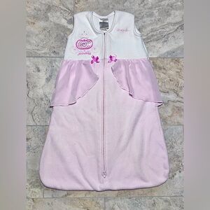 HALO Sleep Sack Pink Princess Fleece Swaddle Small 0-6 Month Wearable Blanket